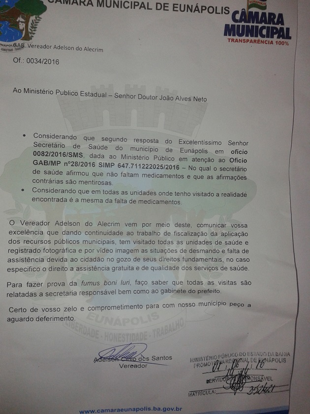 Adelson do Alecrim visita unidade de saúde e se depara com a falta de medicamentos. 5
